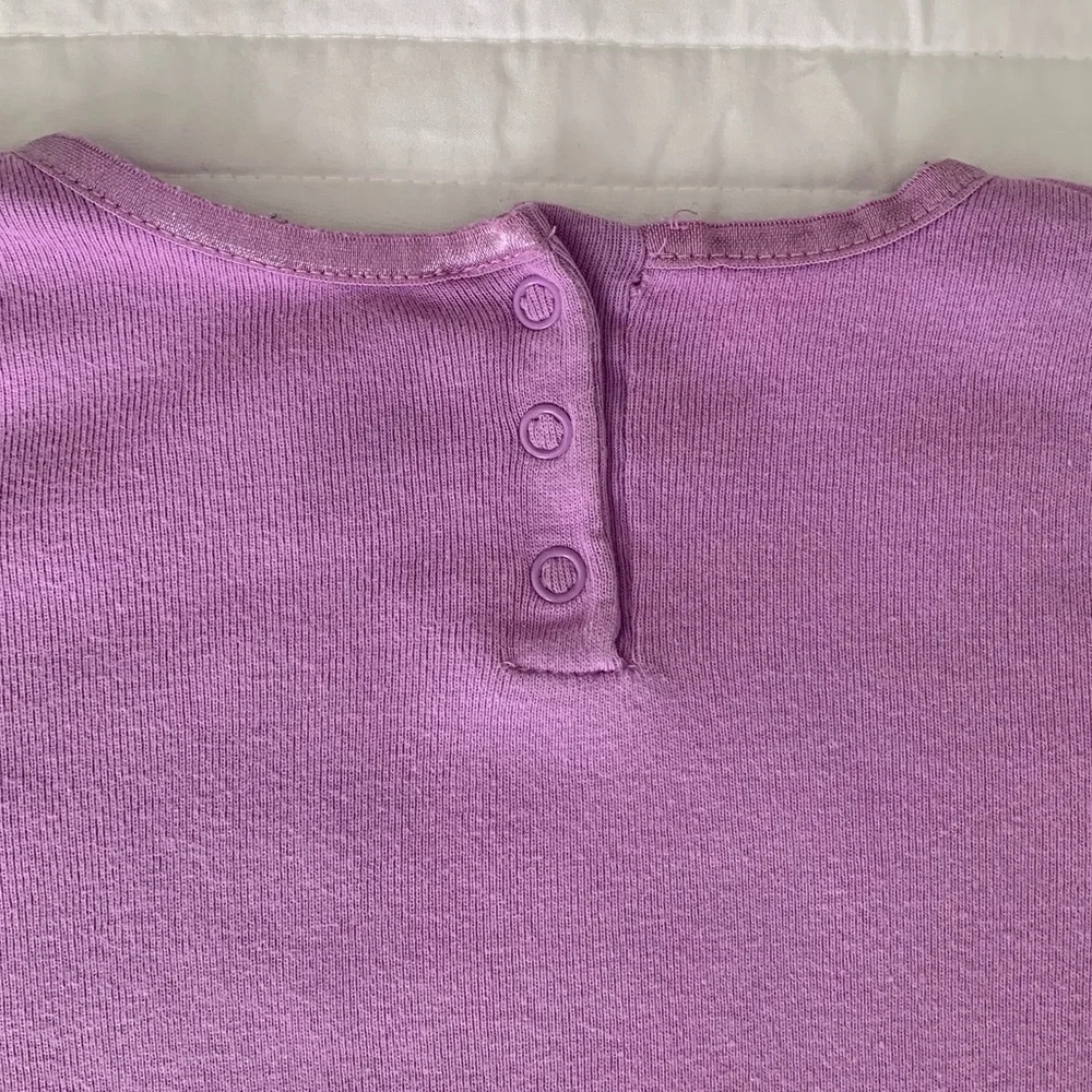 VTG Children’s Place Shirt Toddler Girls 24M Purple Butterfly Long Sleeves Snaps